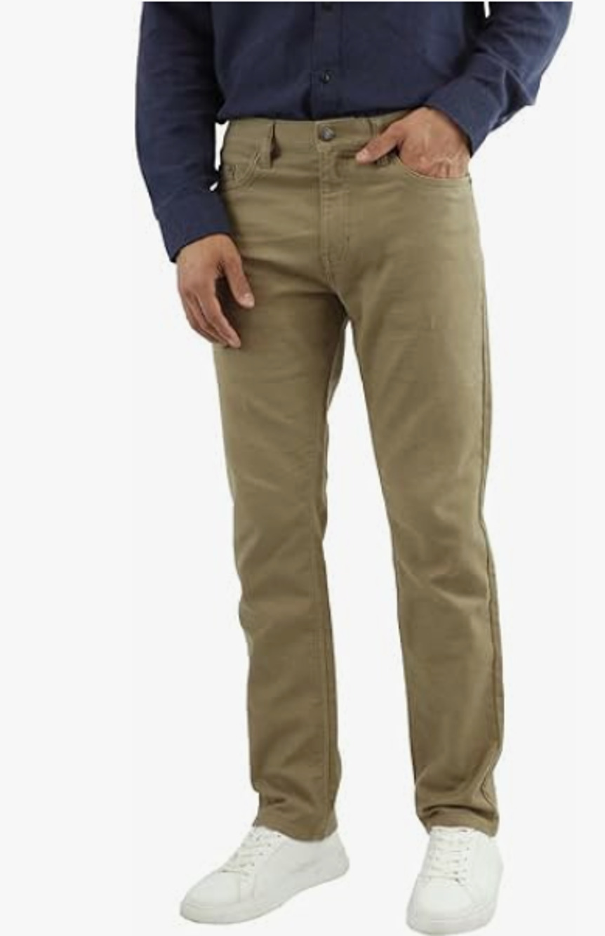 Jachs New York Men's Straight Leg Flex Waistband 5 Pocket Pant Tan Size 30x30